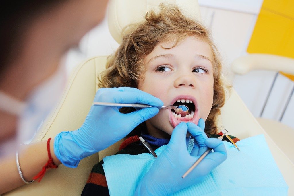 kid getting a dental check up